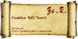 Zsabka Róbert névjegykártya